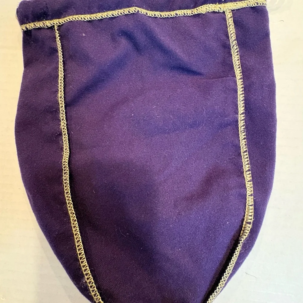 Crown Royal Purple Velvet Drawstring Bag with Gold Stitching